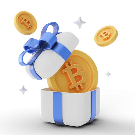 Bitcoin Gift  3D Illustration