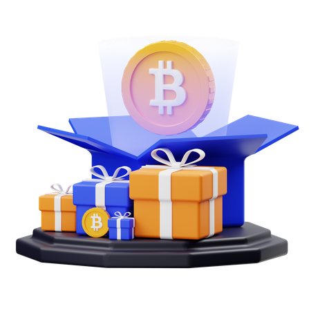 Bitcoin Gifts 3D Illustration