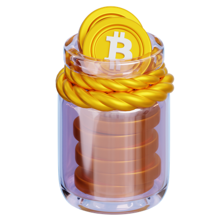 Bitcoin-Glas  3D Icon
