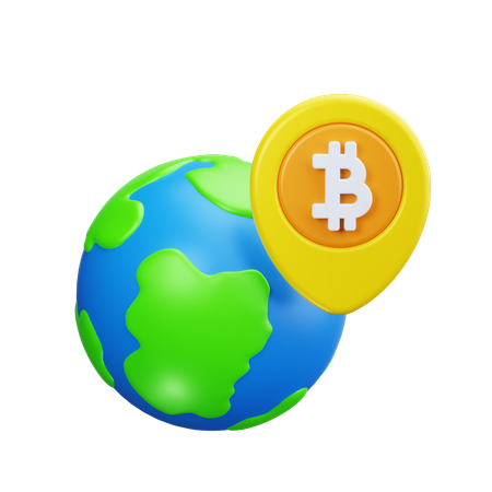 Bitcoin global  3D Icon