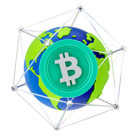 Bitcoin global  3D Icon