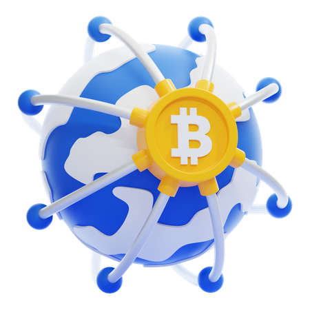 Bitcoin Global Network  3D Icon