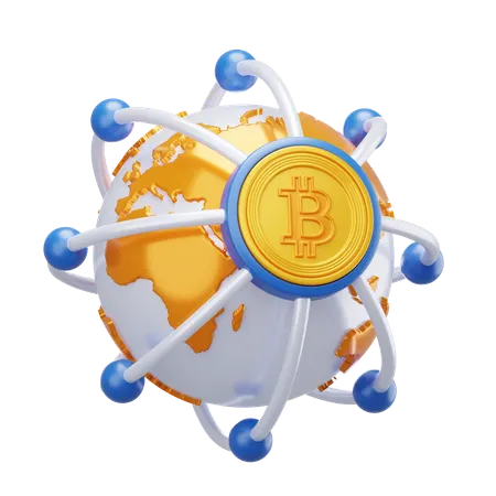 Bitcoin Global Network  3D Icon