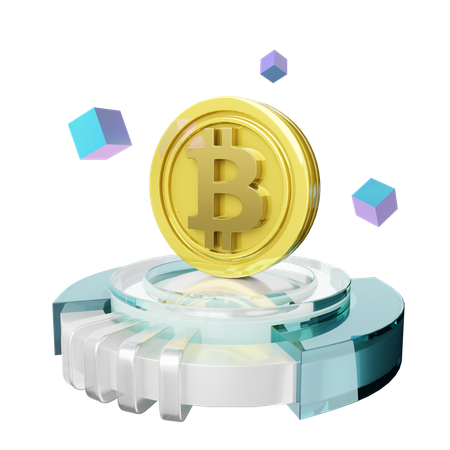 Bitcoin Gold Coin  3D Icon