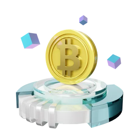 Bitcoin Gold Coin  3D Icon