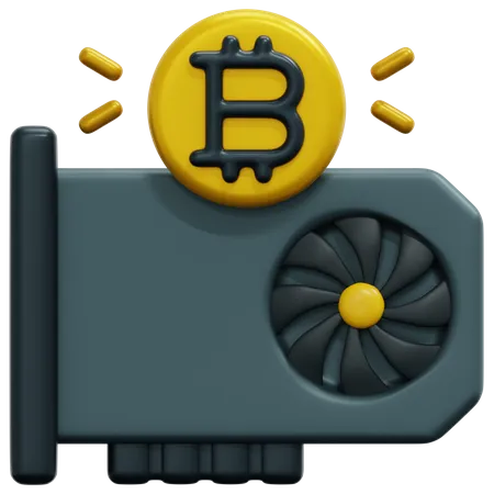 Bitcoin-Grafikkarte  3D Icon