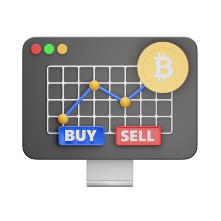 Bitcoin Graph  3D Icon