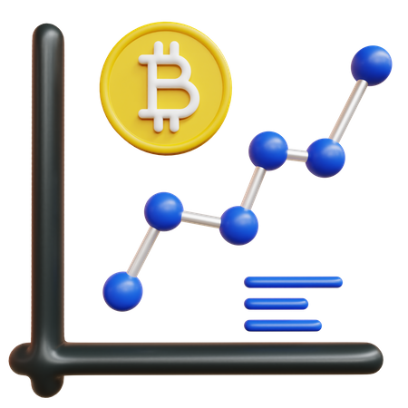 Bitcoin Graph  3D Icon