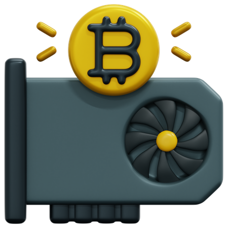 Bitcoin Graphic Card  3D Icon