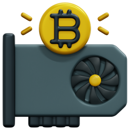 Bitcoin Graphic Card  3D Icon