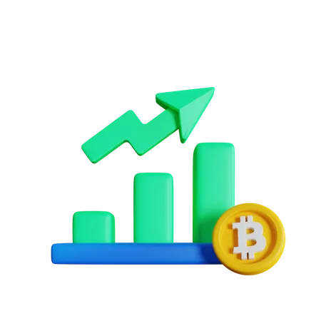 Graphique Bitcoin haussier  3D Icon