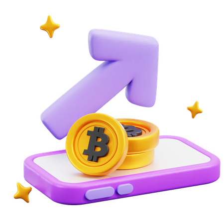 Bitcoin growth  3D Icon