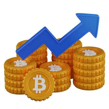 Bitcoin growth  3D Icon