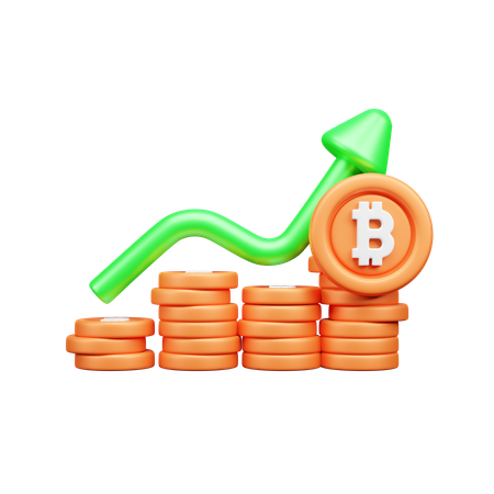 ビットコインの成長  3D Icon