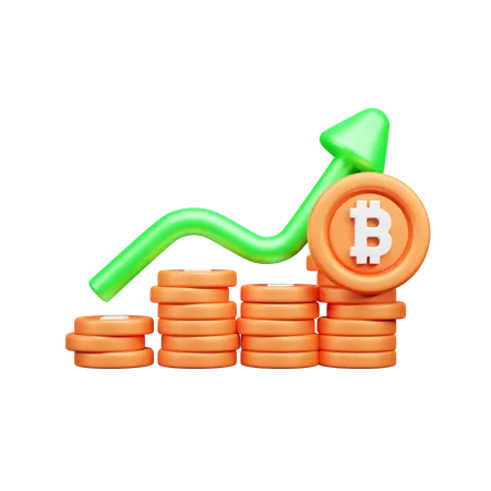 ビットコインの成長  3D Icon