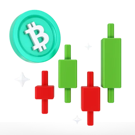 ビットコインの成長  3D Icon