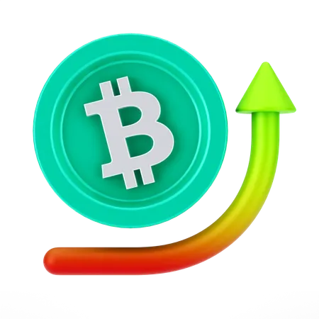 ビットコインの成長  3D Icon