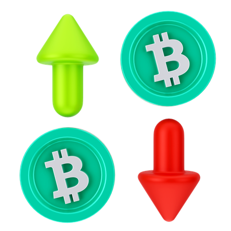 ビットコインの成長  3D Icon