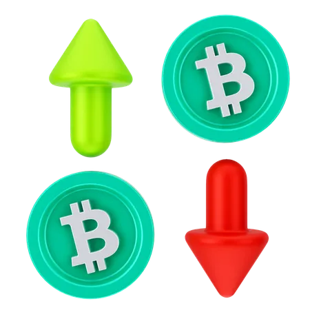 ビットコインの成長  3D Icon