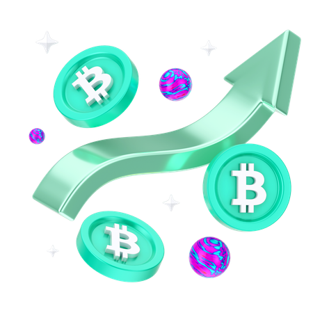 ビットコインの成長  3D Icon