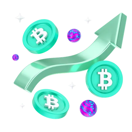 ビットコインの成長  3D Icon