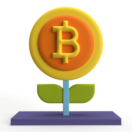 ビットコインの成長  3D Icon