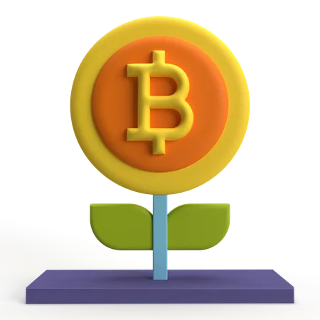 ビットコインの成長  3D Icon