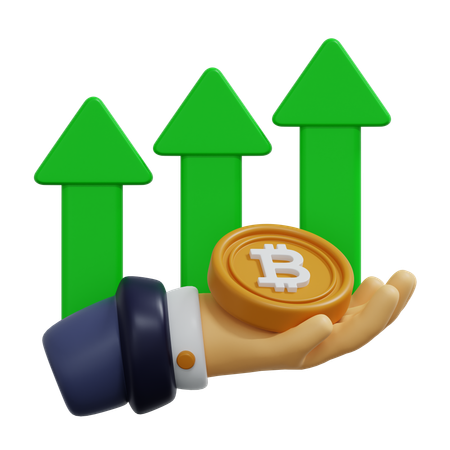 Bitcoin growth  3D Icon