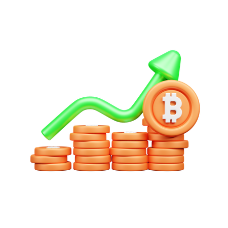 Bitcoin growth  3D Icon