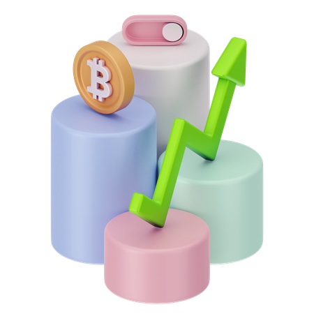 Bitcoin Growth  3D Icon