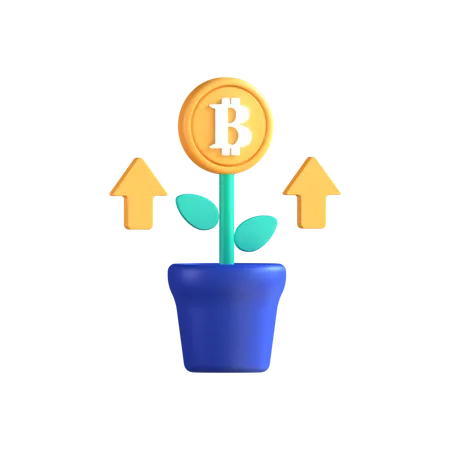 Bitcoin Growth  3D Icon