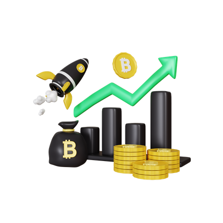 Bitcoin Growth  3D Icon
