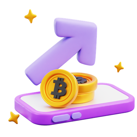 Bitcoin growth  3D Icon