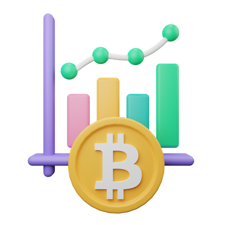 Bitcoin Growth  3D Illustration