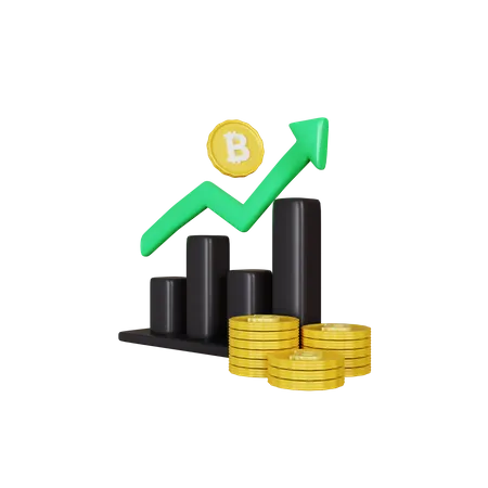 Bitcoin Growth  3D Illustration