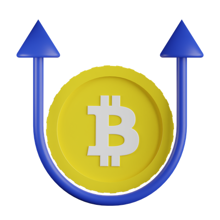 Bitcoin Growth  3D Illustration