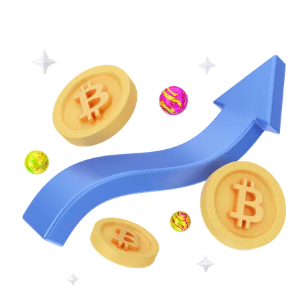 Bitcoin Growth  3D Illustration