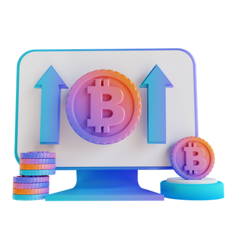 Bitcoin Growth 3D Illustration