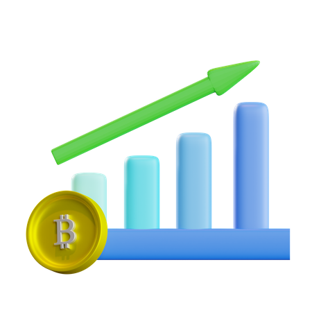 Bitcoin Growth Chart  3D Icon