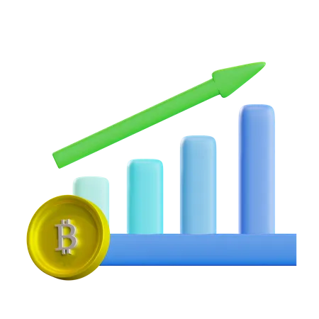 Bitcoin Growth Chart  3D Icon