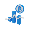 3d bitcoin bar chart logo