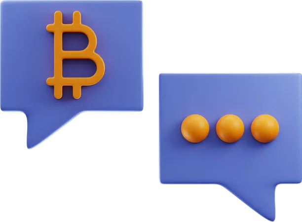 Bitcoin hablando  3D Illustration