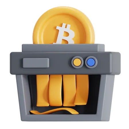 Shredding Bitcoin In Half 3D Icon
