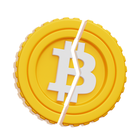 Redução do bitcoin pela metade  3D Icon