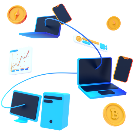 Bitcoin-Handel  3D Icon