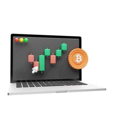 Bitcoin-Handel  3D Illustration