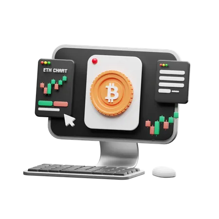 Bitcoin-Handel  3D Illustration