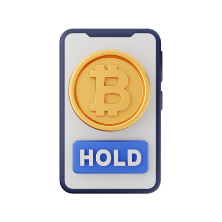 Bitcoin Hold Button 3D Icon