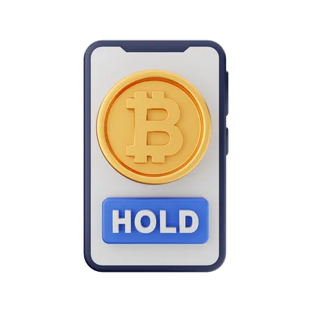 Bitcoin Hold Button  3D Icon