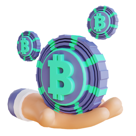 Bitcoin holder  3D Illustration